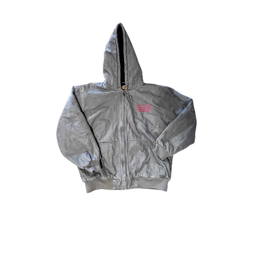 Corner Stone Canvas Quilted Coat Jacket‎ Gray 2XL Embroidered